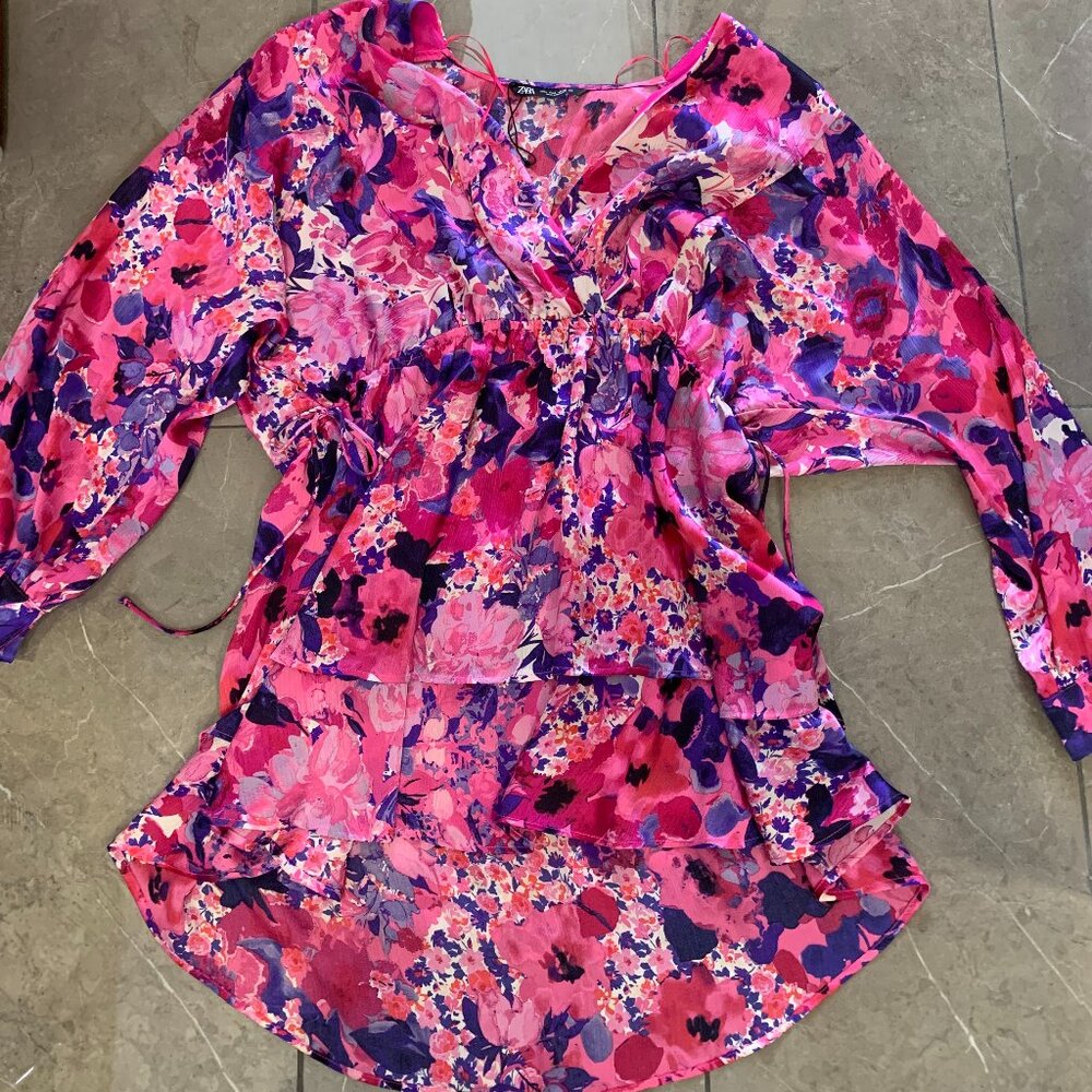 Zara floral blouse